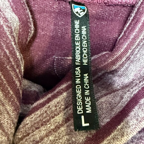 KÜHL Piper Cowl Neck Women’s Large Burgundy Stripe Knit Pullover - Picture 5 of 12